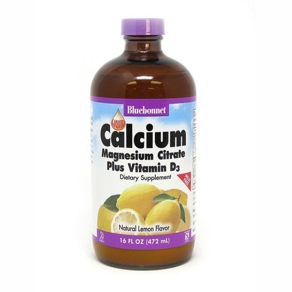 Bluebonnet Liquid Calcium Magnesium Citrate Plus Vitamin D3 Lemon 16 oz Liquid