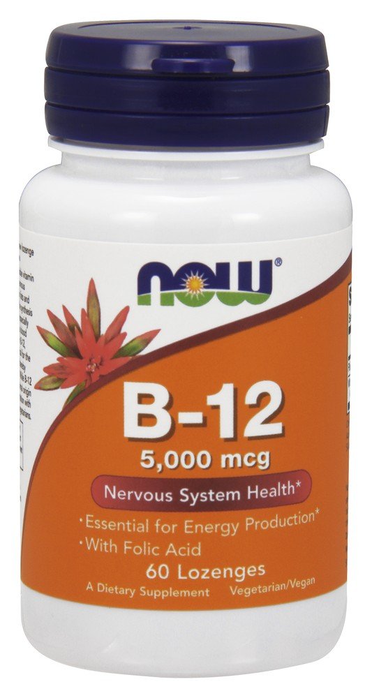 Now Foods B-12 5000mcg + Folic 60 Lozenge