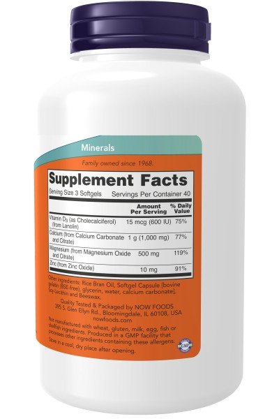 Now Foods Cal-Mag + D Softgel - Easily Absorbed 120 Softgel