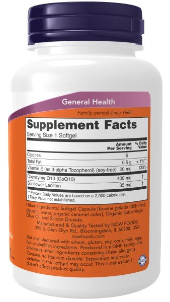 Now Foods CoQ10 400mg 60 Softgel