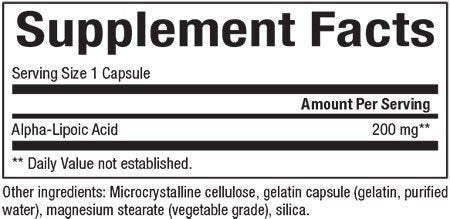 Natural Factors Alpha Lipoic Acid 200mg 120 Capsule