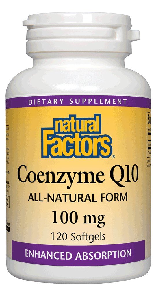Natural Factors Coenzyme Q10 100mg in Rice Bran Oil 120 Softgel