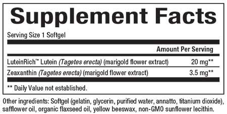 Natural Factors Lutein 20mg 60 Softgel