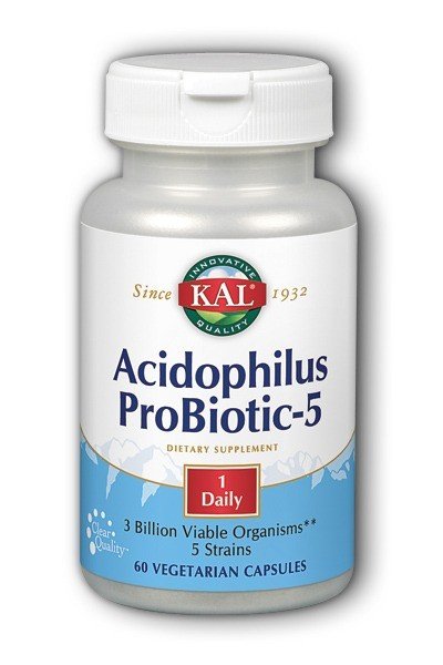 Acidophilus Probiotic-5 | Kal | Probiotic | 3 Billion Viable Organisms | 5 Strains | 1 Daily | Vegetarian |  Dietary Supplement | 60 Capsules | VitaminLife