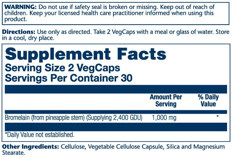 Solaray Bromelain 500mg 2400 GDU 60 Capsule