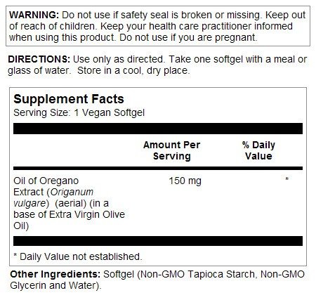 Solaray Oil of Oregano 60 Softgel