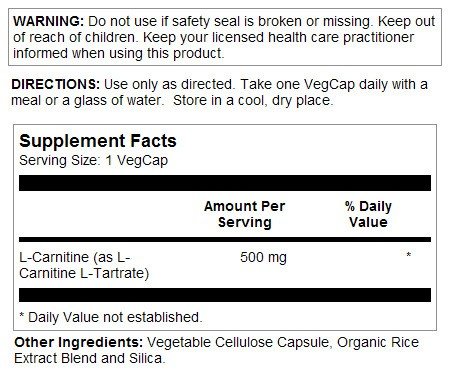 Solaray L-Carnitine 500mg 60 Capsule