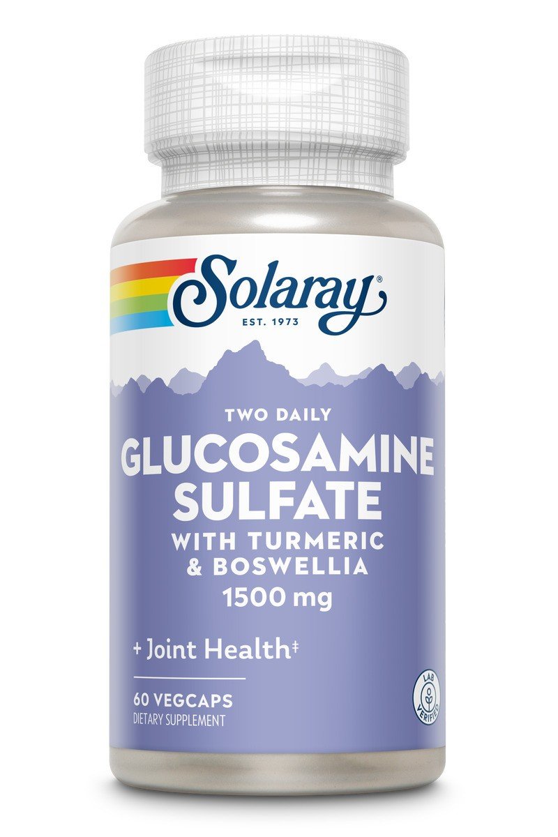 Solaray Glucosamine Sulfate 750mg Sodium Free With Turmeric and Boswellia 60 Capsule