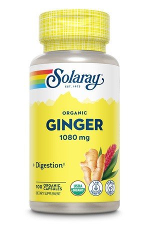 Ginger | Solaray | Digestion | Organic | Lab Verified | USDA Organic | Dietary Supplement | 100 Capsules | VitaminLife