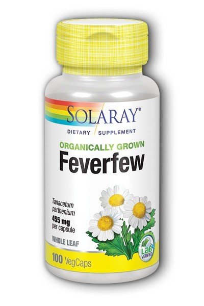 Solaray Organically Grown Feverfew Leaf 455mg 100 VegCap