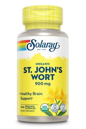 St. John&#39;s Wort | Solaray | Brain Support | USDA Organic | Vegan | Dietary Supplement | 100 VegCaps | 100 Vegetable Capsules | VitaminLife