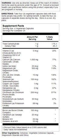 Natures Life Iron-Free Mega Minerals 100 Capsule