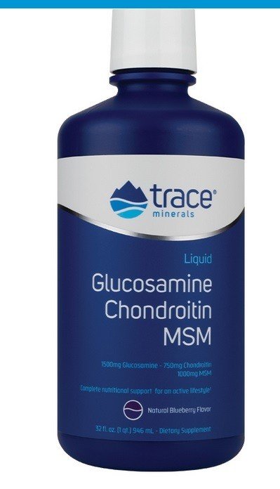 Trace Minerals Liquid Glucosamine/Chondroitin/MSM Blueberry 16 oz Liquid