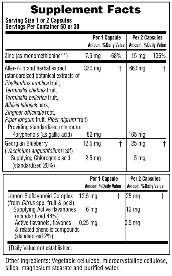 Nature&#39;s Plus Aller-7 Rx-Respiration 60 Capsule