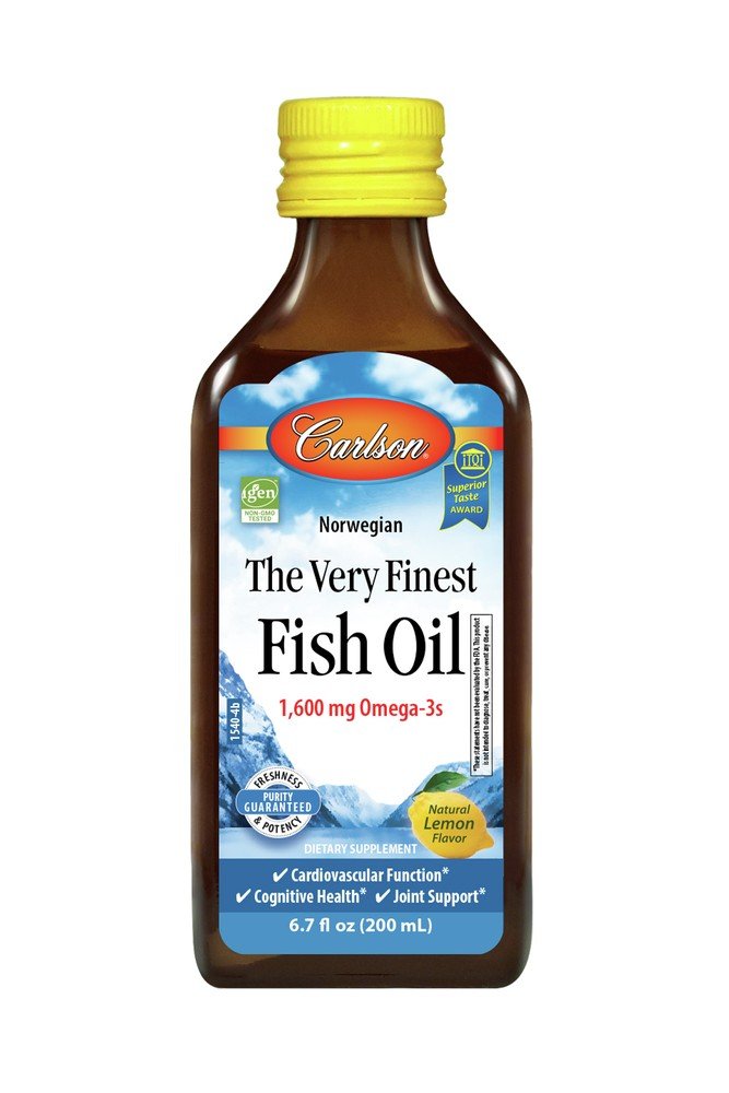 Carlson Laboratories Very Finest Fish Oil Lemon Flavor 200 ml Liquid