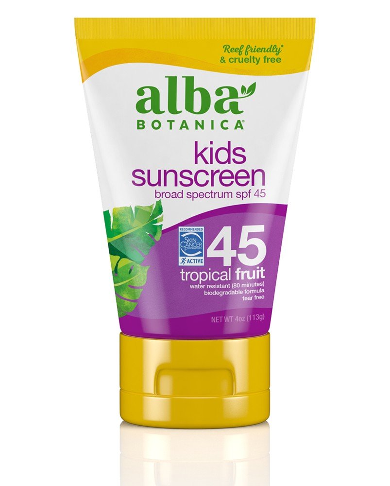 Alba Botanica Sunscreen-SPF45 + Kids 4 oz Lotion