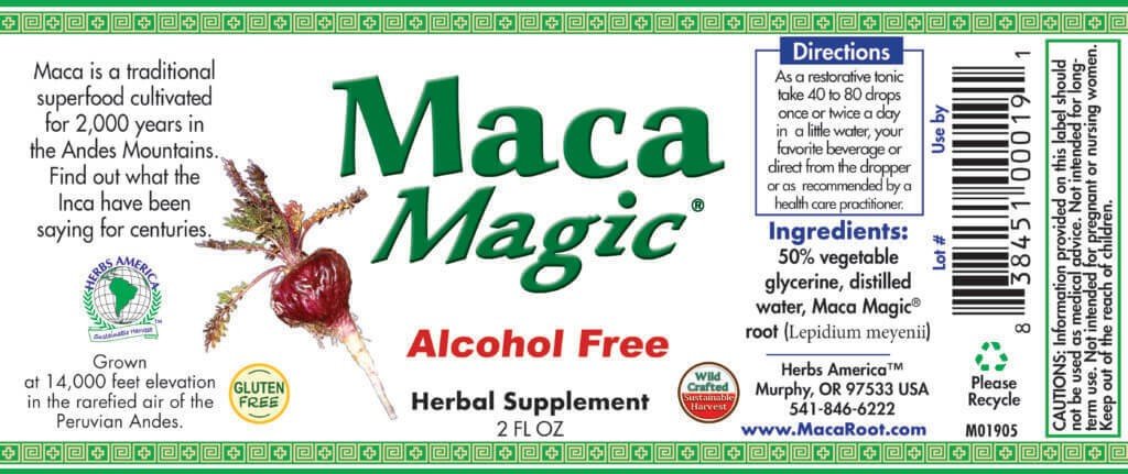 Herbs America Maca Magic Extract/Alcohol Free 2 oz Liquid