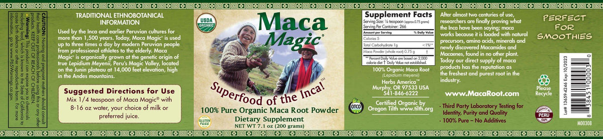 Herbs America Maca Magic-Powder/Jar 7.1 oz Powder