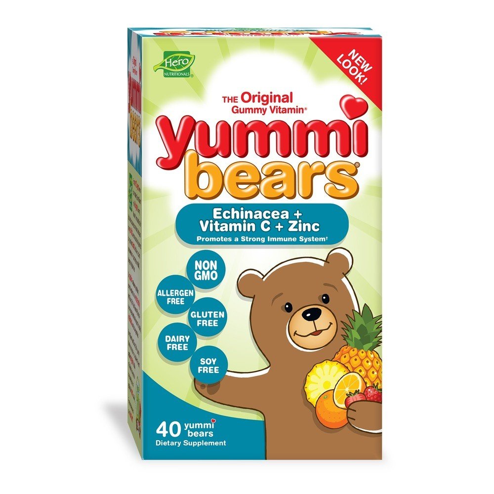 Yummi Bear Echinacea/Vitamin C & Zinc Bears 40 Gummy