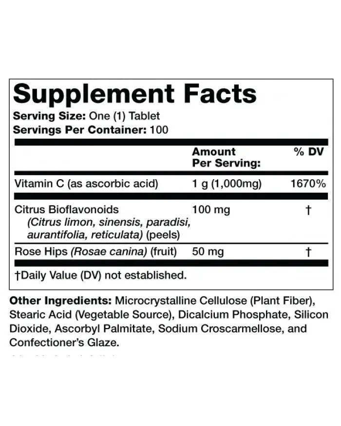 Olympian Labs Vitamin C w/Rose Hips 1000mg 100 Capsule