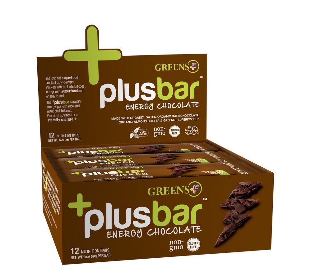Greens Plus Plusbar Energy Chocolate Box 12 Bars Box