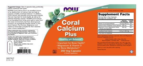 Now Foods Coral Calcium Plus Magnesium and Vitamin D 250 VegCap