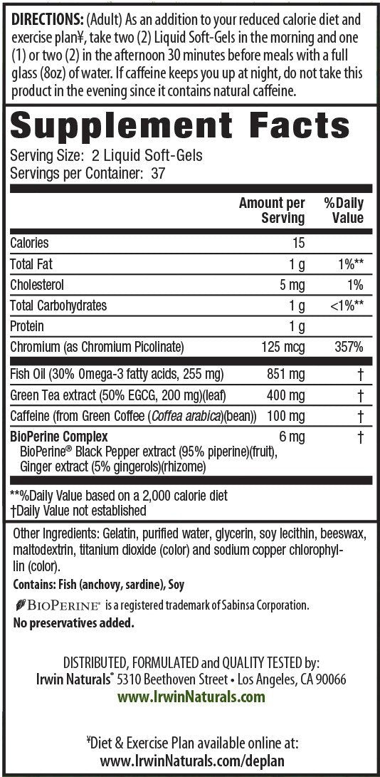 Irwin Naturals Green Tea Fat Metabolizer 75 Capsule