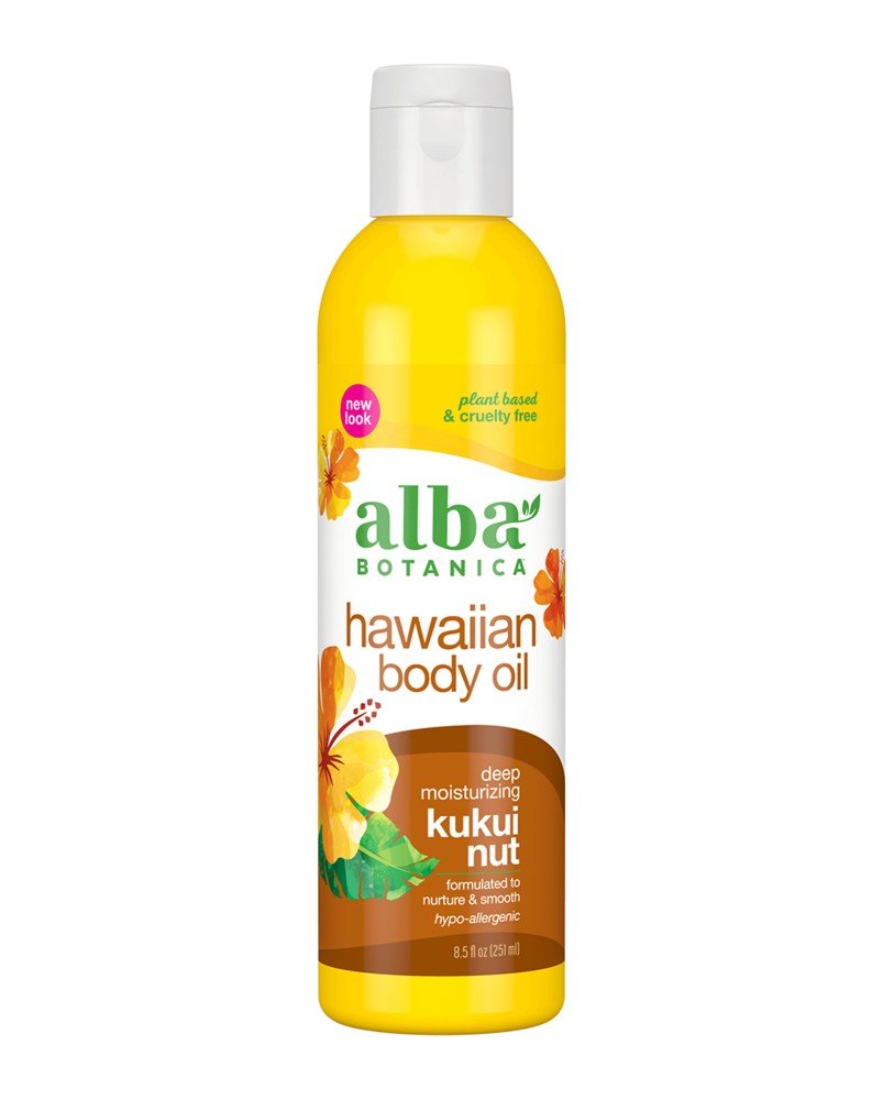 Alba Botanica Hawaiian Body Oil Kukui Nut 8.5 oz Liquid