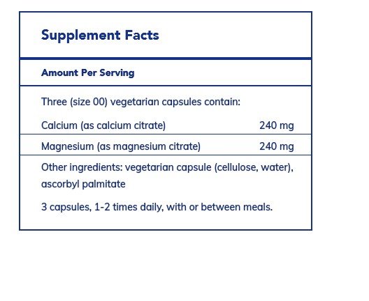 Pure Encapsulations Calcium/Magnesium (Citrate) 180 VegCap