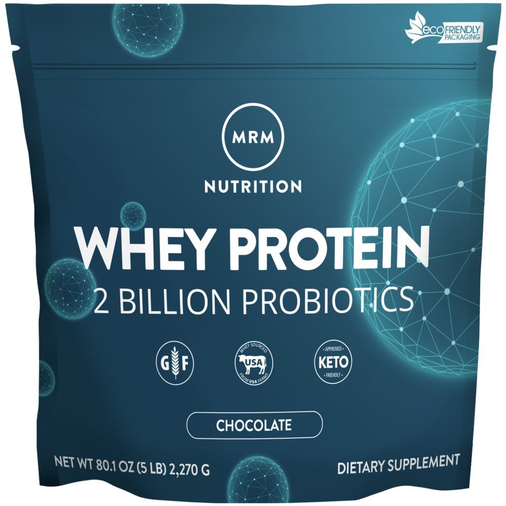 MRM (Metabolic Response Modifiers) Natural Whey Protein Chocolate- 2 Billion Probiotics 5 lbs Powder