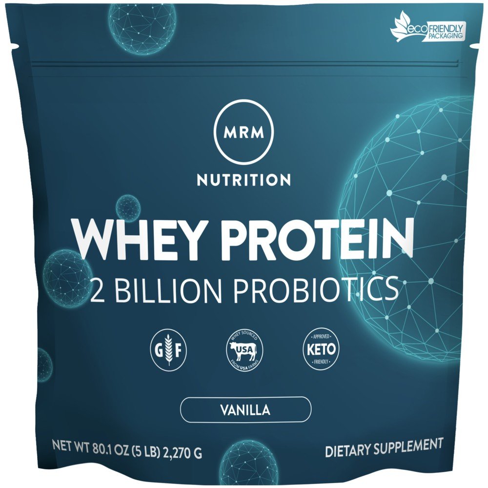 MRM (Metabolic Response Modifiers) Natural Whey Protein Vanilla 2 Billion Probiotics 5 lbs Powder