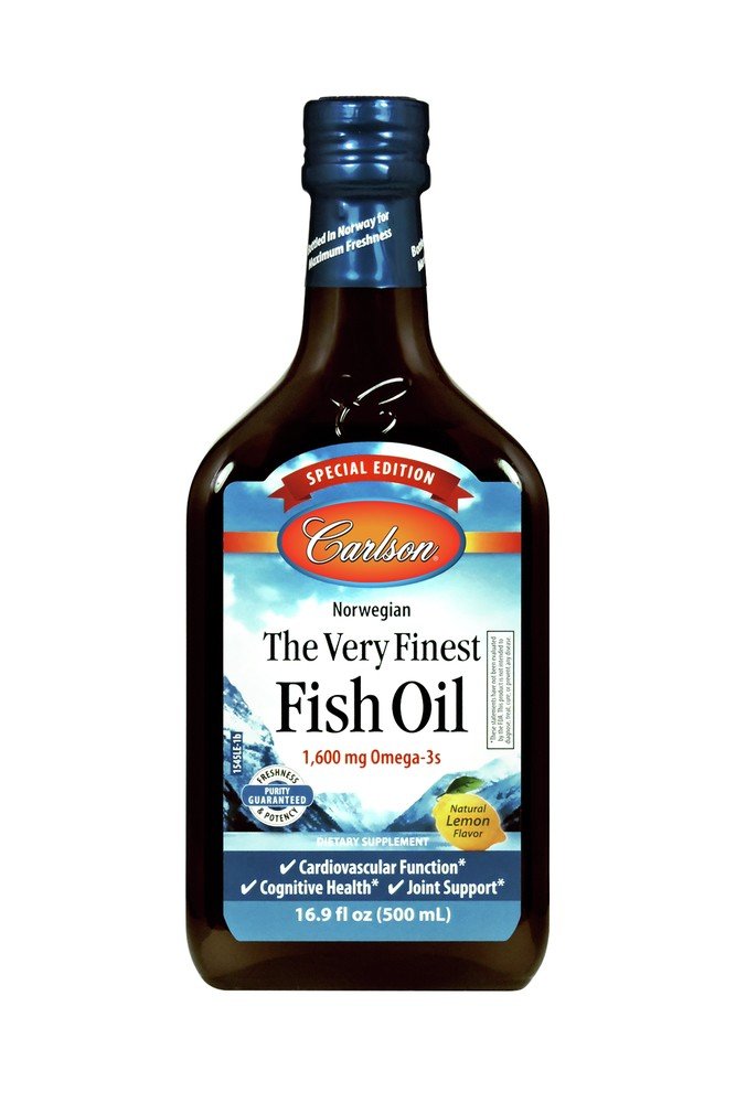 The Very Finest Fish Oil | Carlson Laboratories | 1600 milligrams Omega-3 | Cardiovascular Function | Cognitive Health | Joint Support | Lemon Flavor | 16.9 fluid ounces Liquid | VitaminLife