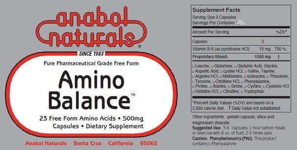 Anabol Naturals Amino Balance 500mg 120 Capsule
