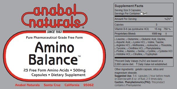 Anabol Naturals Amino Balance 500mg 240 Capsule