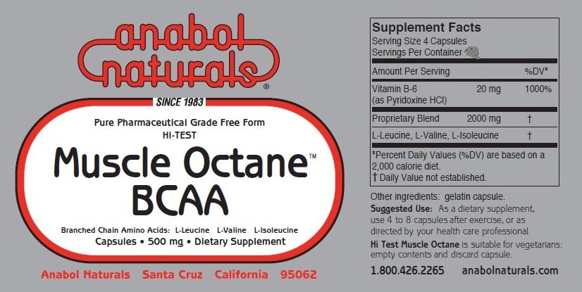 Anabol Naturals Hi-Test Muscle Octane BCAA&#39;s 120 Capsule