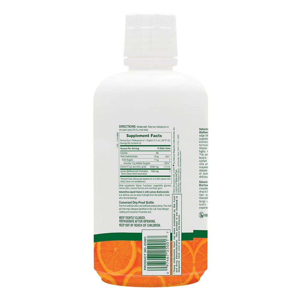 Nature&#39;s Plus Vitamin C Liquid Orange 30 oz Liquid