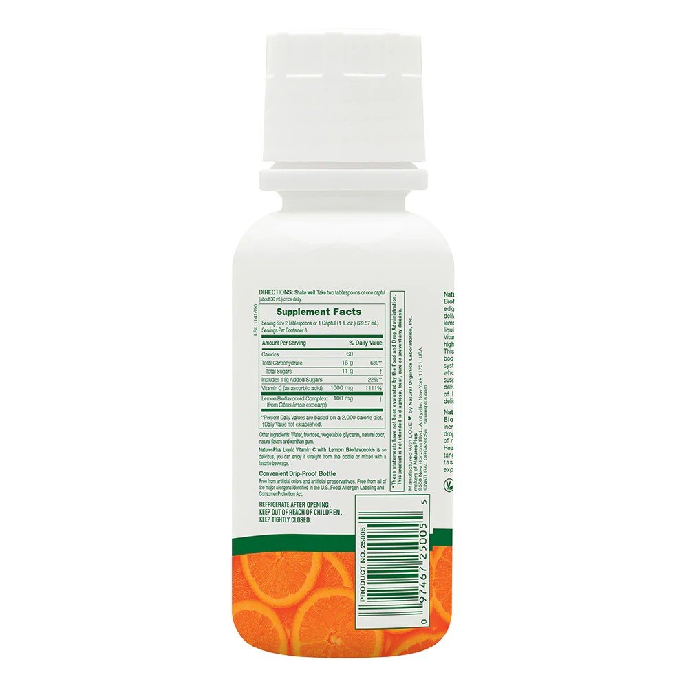Nature&#39;s Plus Vitamin C Liquid Orange-Travel Size 8 oz Liquid