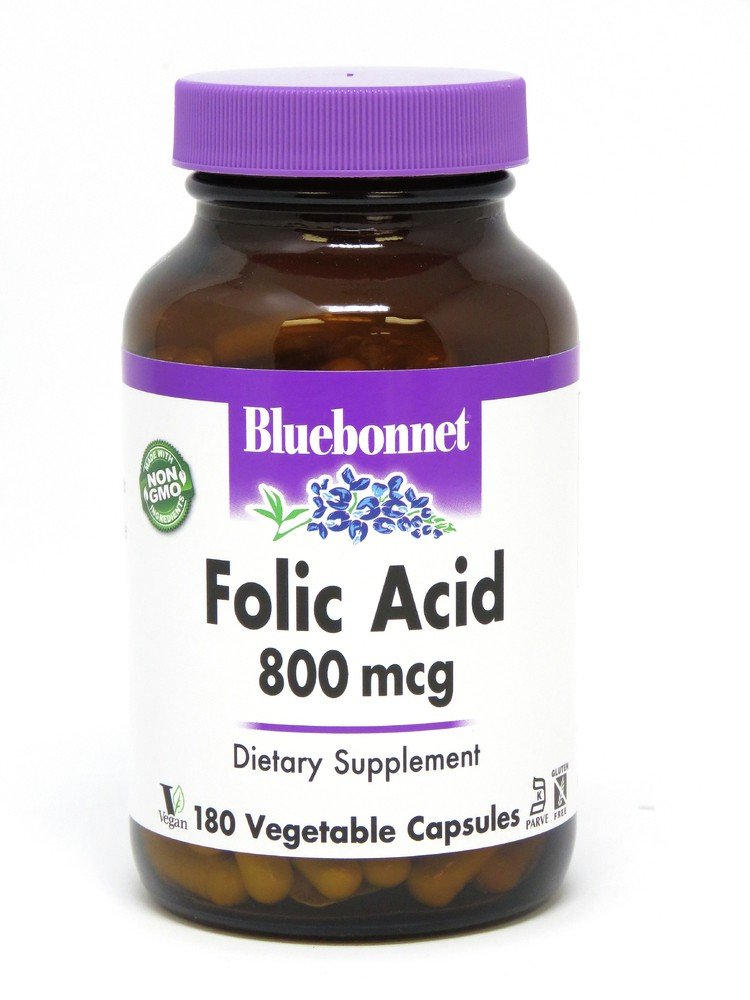 Bluebonnet Folic Acid 800 mcg 180 VegCap