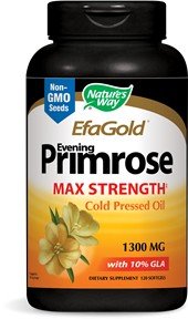 Evening Primrose | Natures Way | 1,300 milligrams Evening Primrose Oil | Cold Pressed | 10% GLA | EfaGold | Non GMO Seeds  | Dietary Supplement | 120 Softgels | VitaminLife