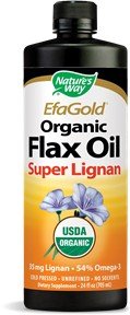 Nature&#39;s Way EfaGold Organic Flax Oil Super Lignan  24 oz 24 oz Liquid