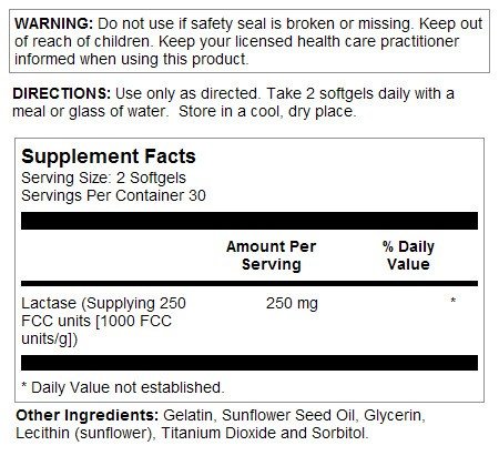 Kal Lactase 250mg 60 Softgel