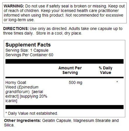 LifeTime Horny Goat Weed 500 mg 60 Capsule