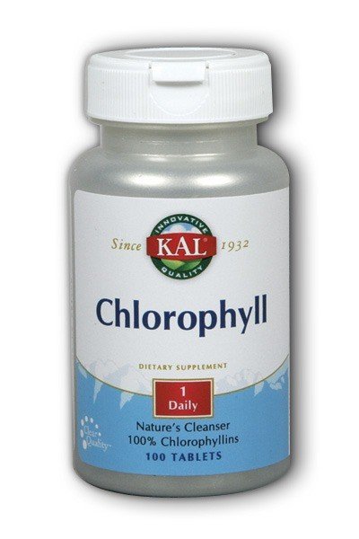 20 milligrams Chlorophyll per serving | Kal | Chlorophyllins | 1 Daily | Dietary Supplement | 100 Tablets | VitaminLife