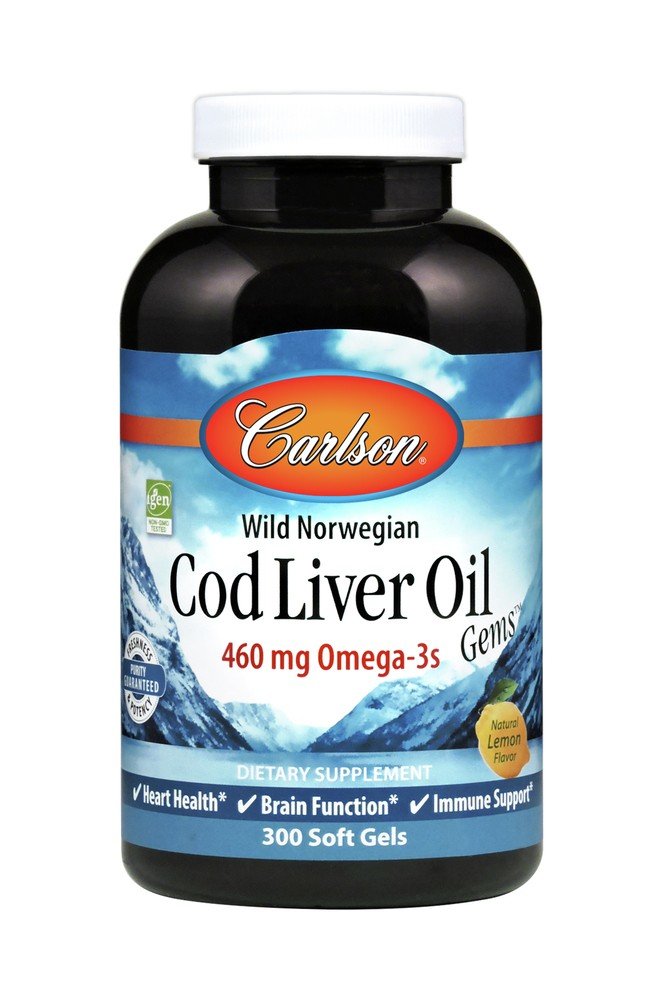 Carlson Laboratories Lightly Lemon Cod Liver Oil 300 Softgel