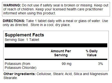 Kal Potassium-99 Chloride 99mg 100 Tablet