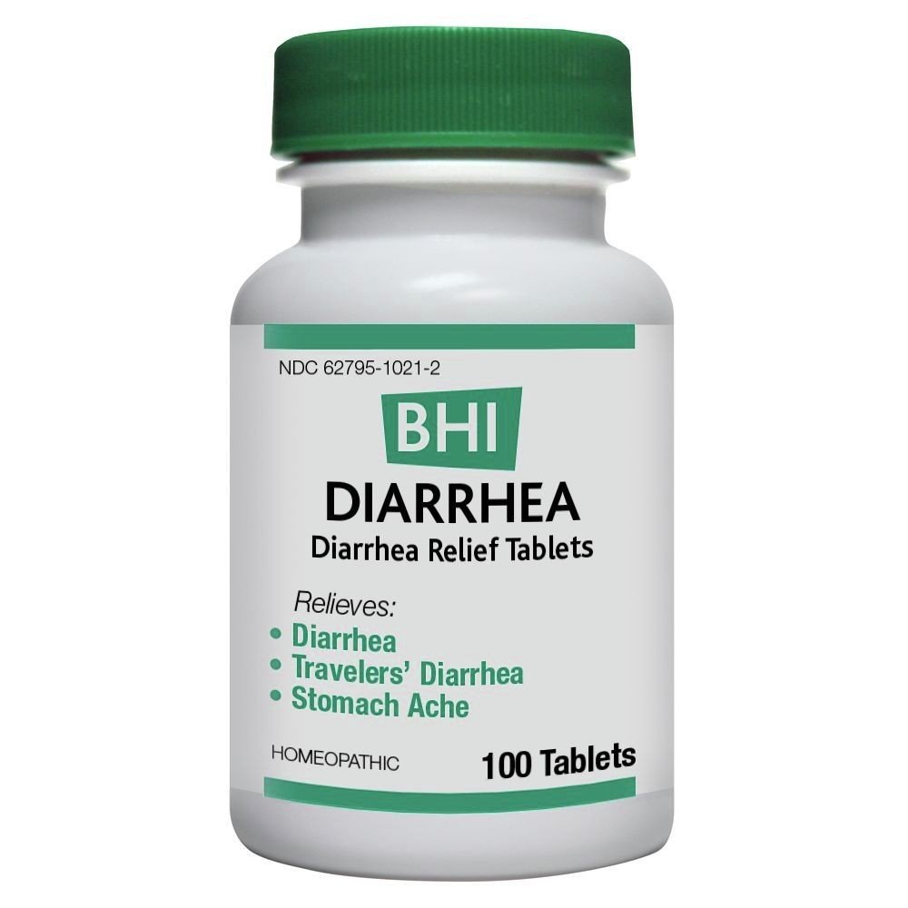 BHI Diarrhea | MediNatura | Homeopathic | Diarrhea Relief | Travelers' Diarrhea Relief | Stomach Ache Relief | 100 Tablets | VitaminLife