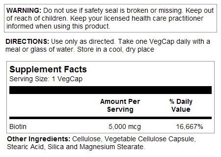 Solaray Two stage, Timed Release Biotin 5000mcg 60 VegCap