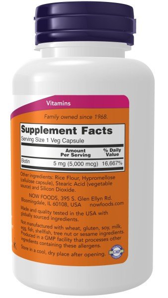 Now Foods Biotin 5,000 mcg 120 VegCap