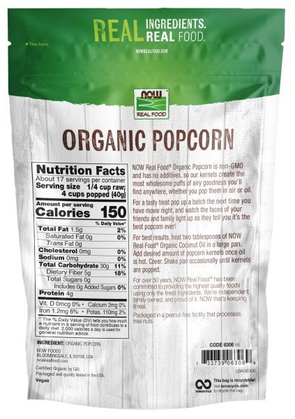 Now Foods Popcorn Organic Non-GE 24 oz Popcorn