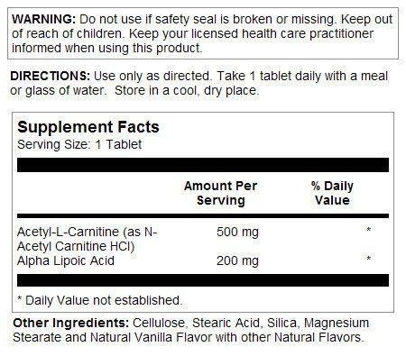 Kal Acetyl-L-Carnitine &amp; Alpha Lipoic 60 Tablet